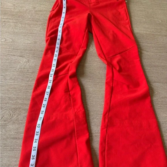 The North Face Snoga Windwall Ski Pants Women Fitted Fiery Red Stretch Size 4 - Picture 10 of 13